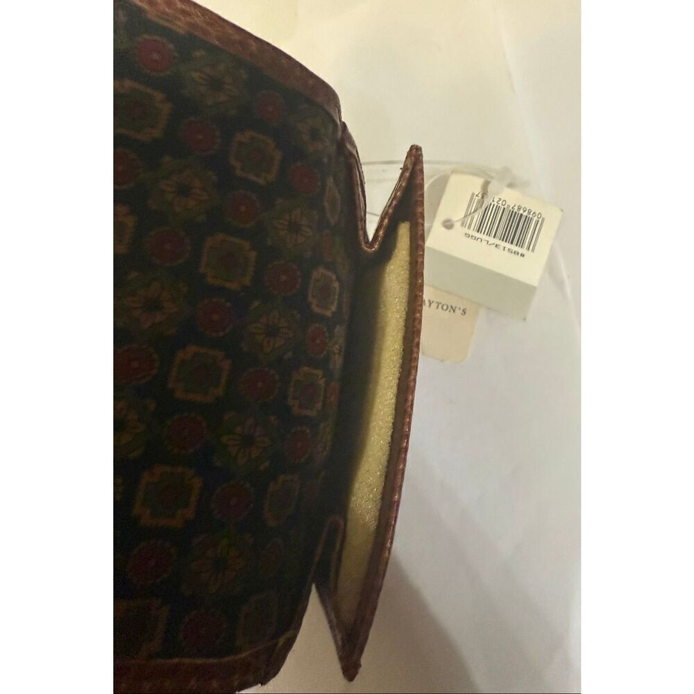 Vintage Liz Claiborne Women's Pebbled Leather Snap Purse Bifold Wallet Brown NWT